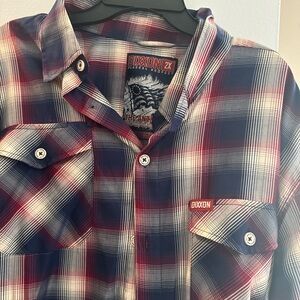 DIXXON Navy and Crimson Plaid Men's Shirt
